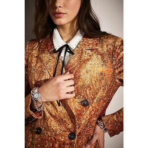 RARE Free People printed Cosmo Velvet Blazer sz S